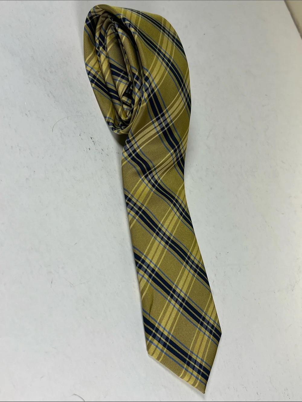 U.S. Polo Assn. Yellow and Navy Plaid Tie